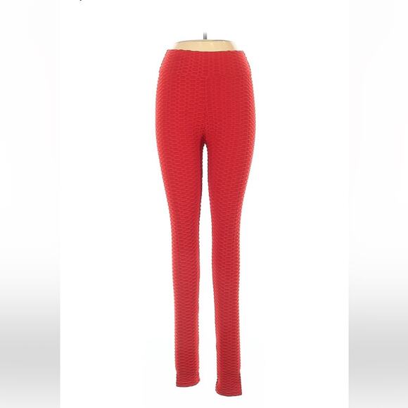 Unbranded red hi rise butt lifting scrunch booty leggings, size med - Picture 1 of 8